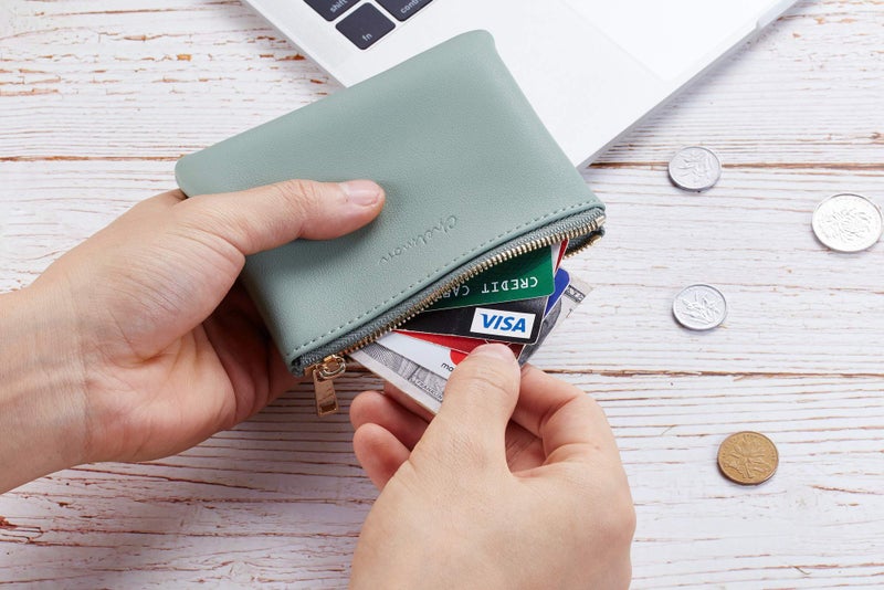 Chelmon Vegan Leather Coin Purse Pouch Change Purse With Zipper For Men Women (Green Light) - Image 4